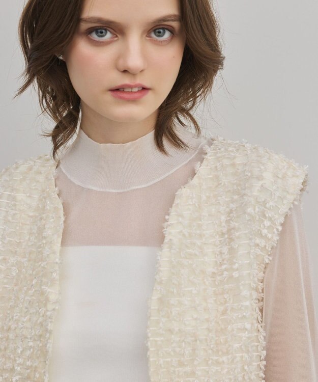 GRACE CONTINENTAL カットジャガードペプラムジレ キナリ