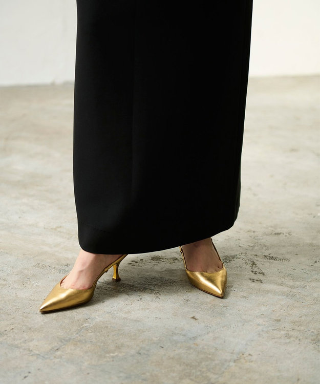 GRACE CONTINENTAL シアーラッフルロングドレス ブラック