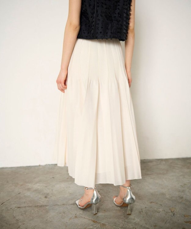 GRACE CONTINENTAL オーガンジープリーツスカート キナリ
