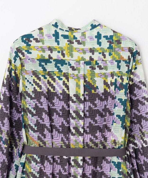 GRACE CONTINENTAL キカプリントティアードワンピース グリーン