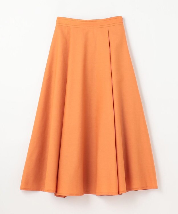 GRACE CONTINENTAL リネンタッチタックフレアスカート オレンジ