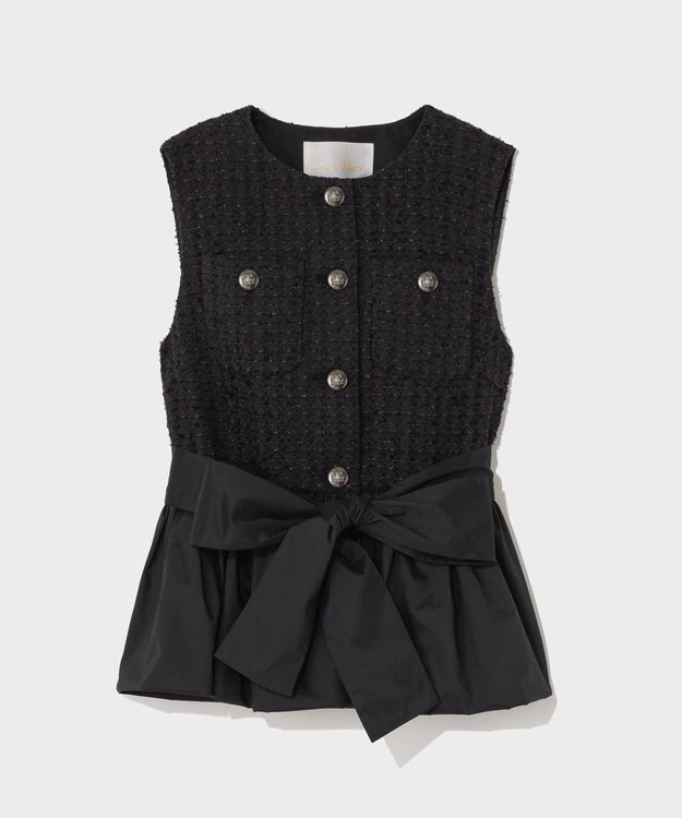 GRACE CONTINENTAL ツイードコンビジレ ブラック