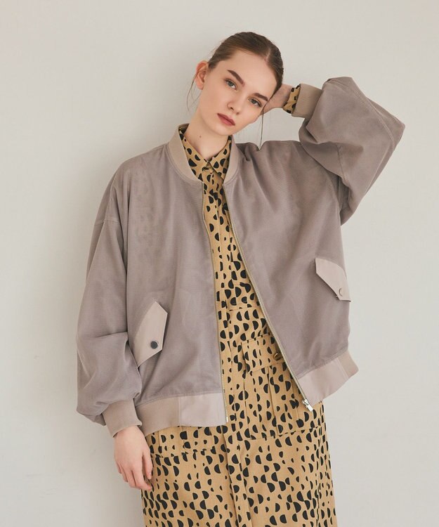 GRACE CONTINENTAL メッシュレイヤードブルゾン カーキ