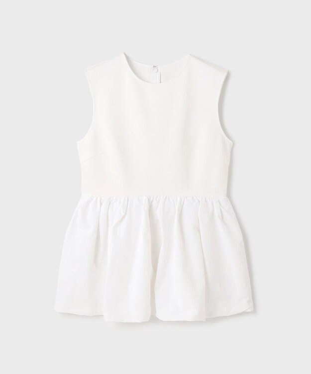 GRACE CONTINENTAL タフタペプラムトップ ホワイト