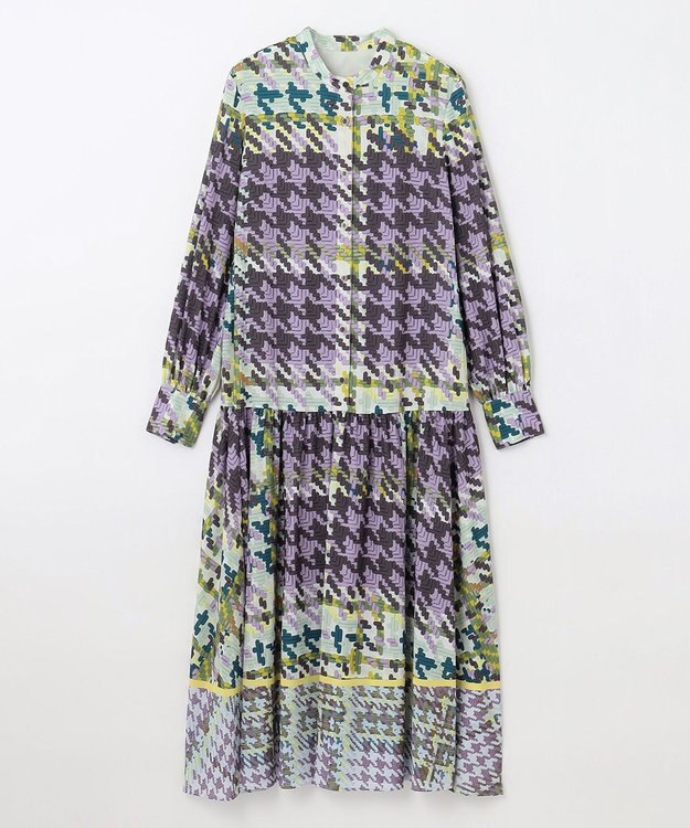 GRACE CONTINENTAL キカプリントティアードワンピース グリーン