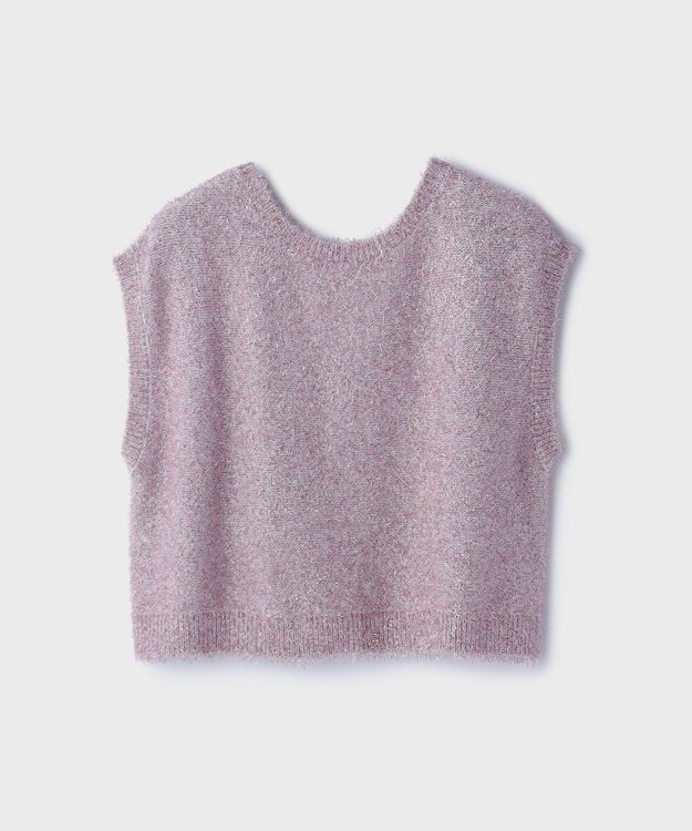 GRACE CONTINENTAL ショートフェザーニットトップ ピンク