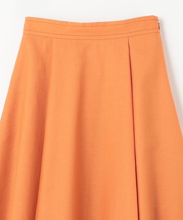 GRACE CONTINENTAL リネンタッチタックフレアスカート オレンジ