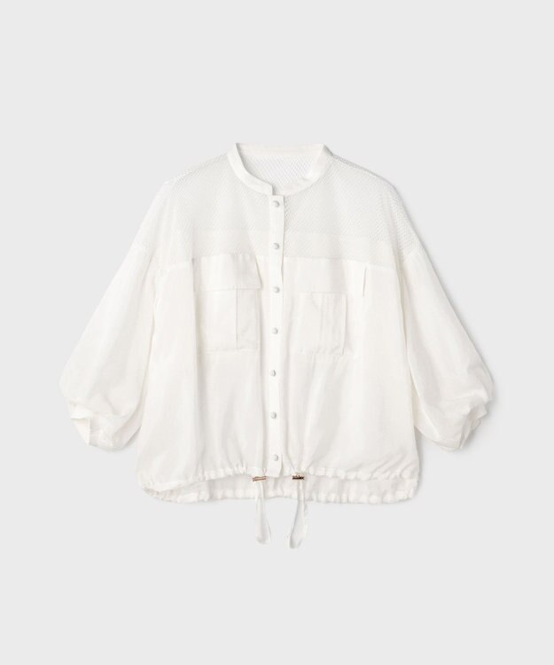 GRACE CONTINENTAL メッシュコンビシアーブルゾン ホワイト