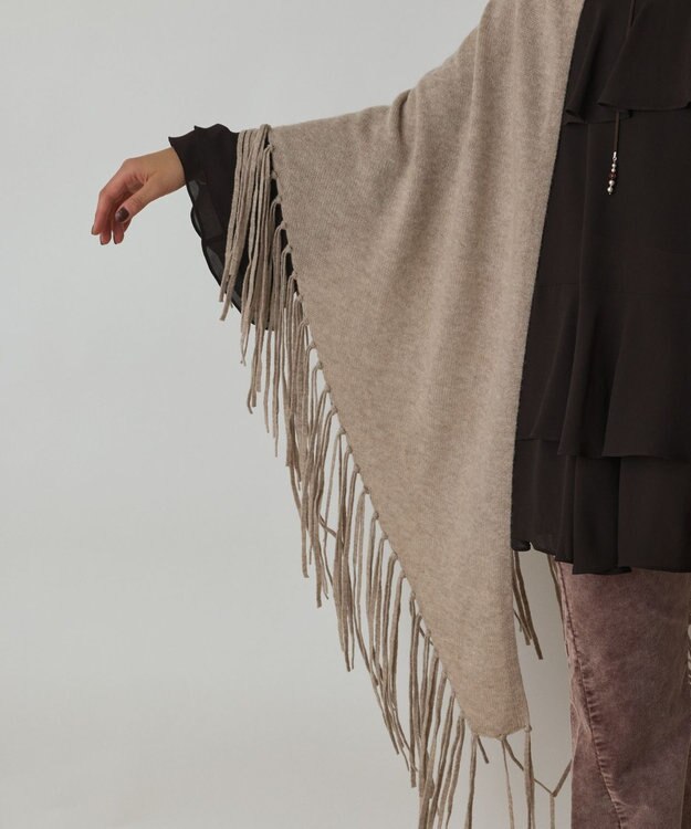 GRACE CONTINENTAL フリンジストール ベージュ