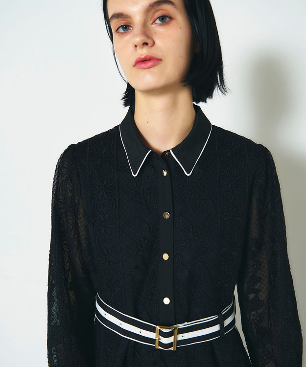 ストライプフラワー刺繍ワンピース / GRACE CONTINENTAL | GRACE
