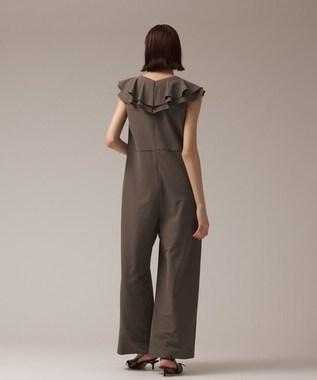 GRACE CONTINENTAL フリルサロペット カーキ