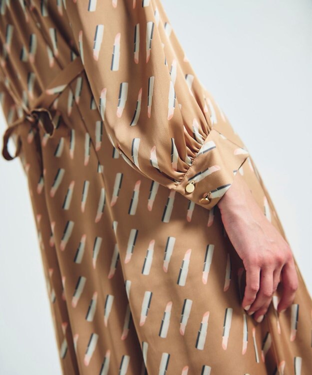 GRACE CONTINENTAL バックシャンリップドレス ベージュ