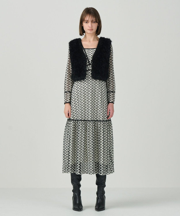 GRACE CONTINENTAL ショートファーベスト ブラック