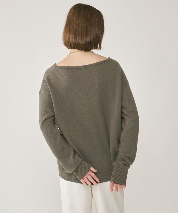 GRACE CONTINENTAL ウールVネックニットトップ グレー