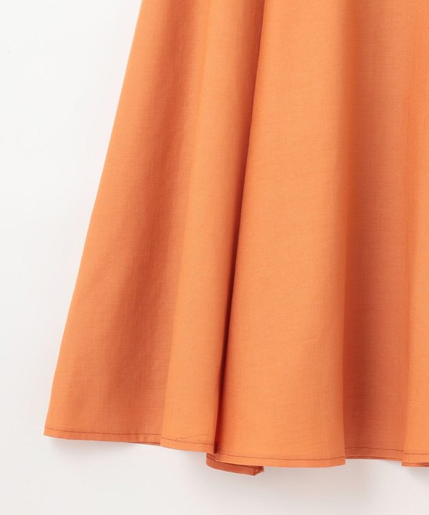 GRACE CONTINENTAL リネンタッチタックフレアスカート オレンジ