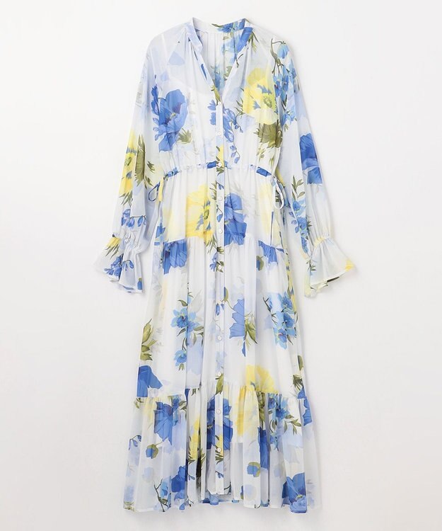 GRACE CONTINENTAL ビッグボタニカルシャツワンピース キナリ