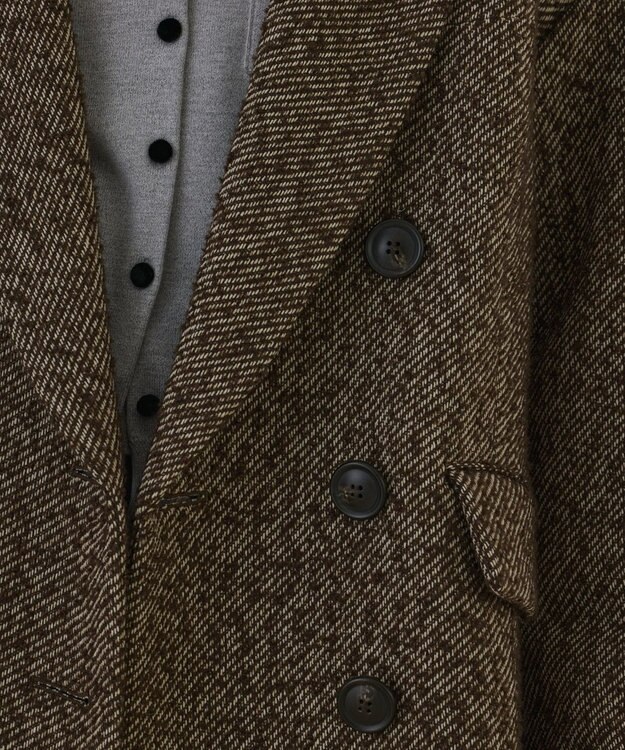 GRACE CONTINENTAL カルゼツイードダブルジャケット ブラウン