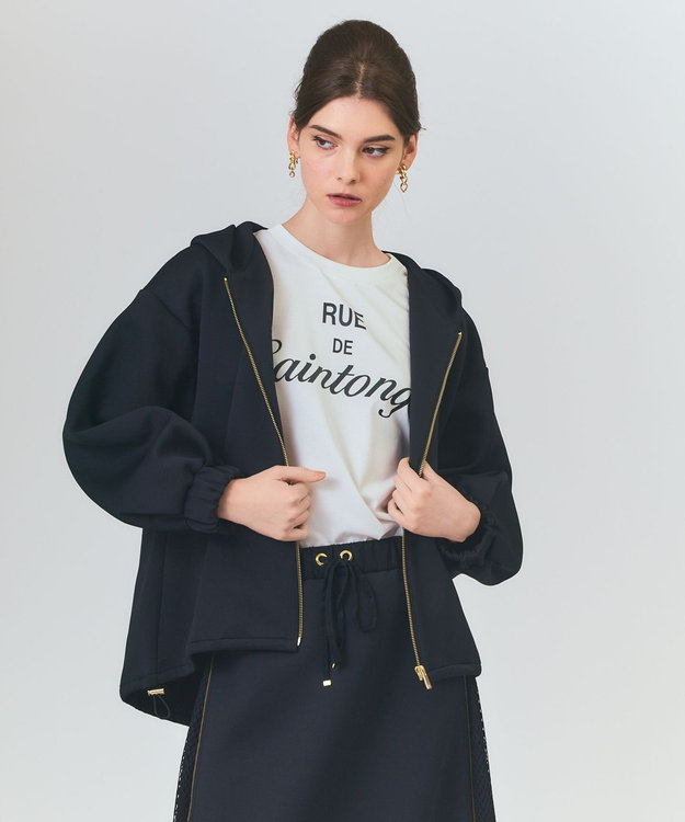 GRACE CONTINENTAL エンブレムフーディ ブラック