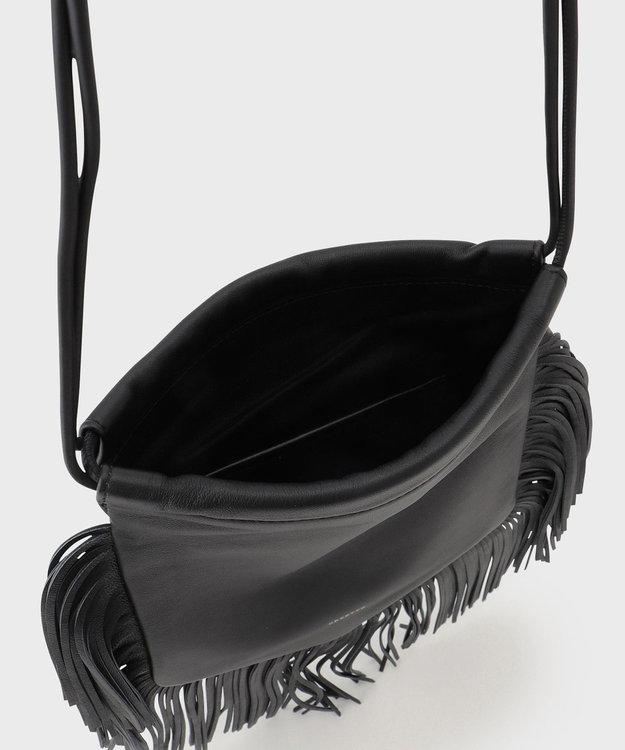 GRACE CONTINENTAL ORSETTO フリンジバッグ ブラック