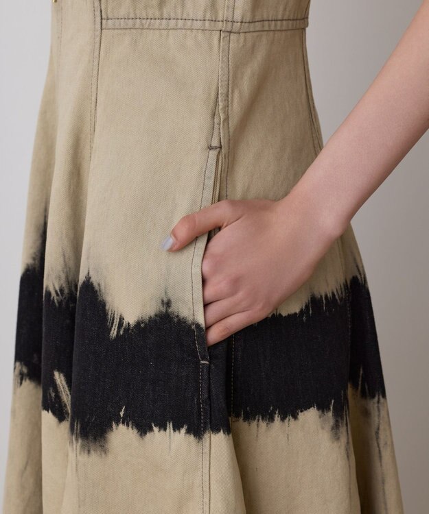 GRACE CONTINENTAL デニム切替サーキュラーワンピース ベージュ