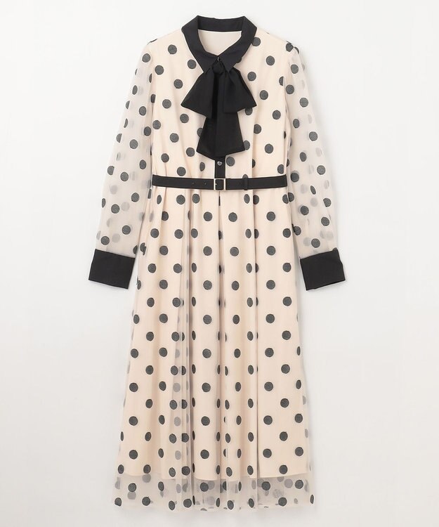 GRACE CONTINENTAL ラメドット刺繍ドレス キナリ