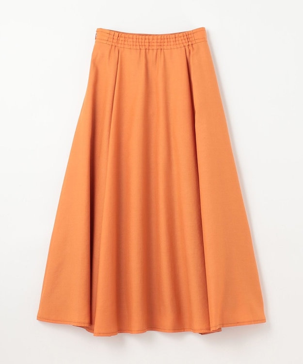 GRACE CONTINENTAL リネンタッチタックフレアスカート オレンジ