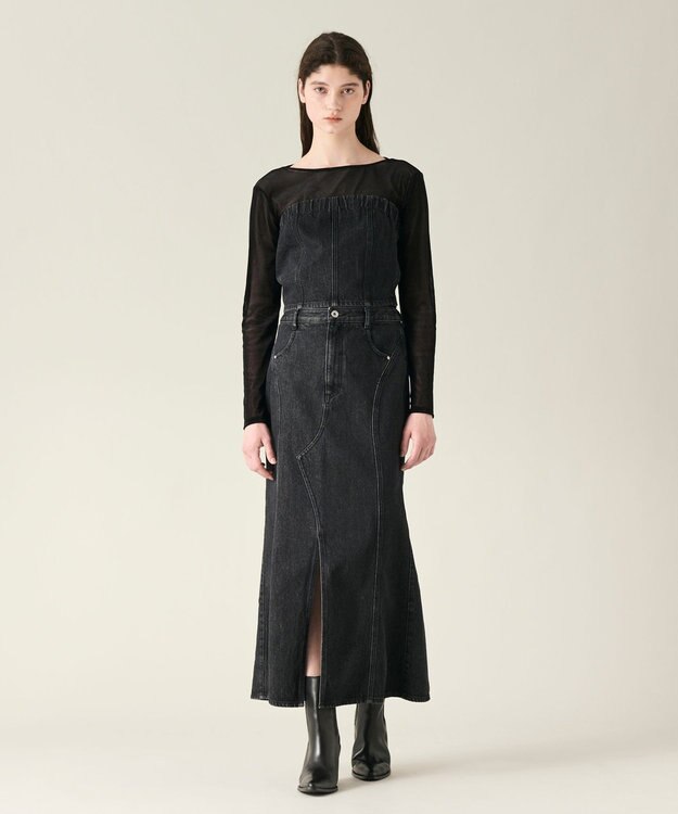 GRACE CONTINENTAL デニムビスチェ ブラック