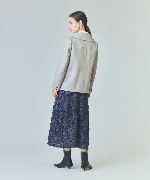 GRACE CONTINENTAL テープ刺繍レーススカート グレー