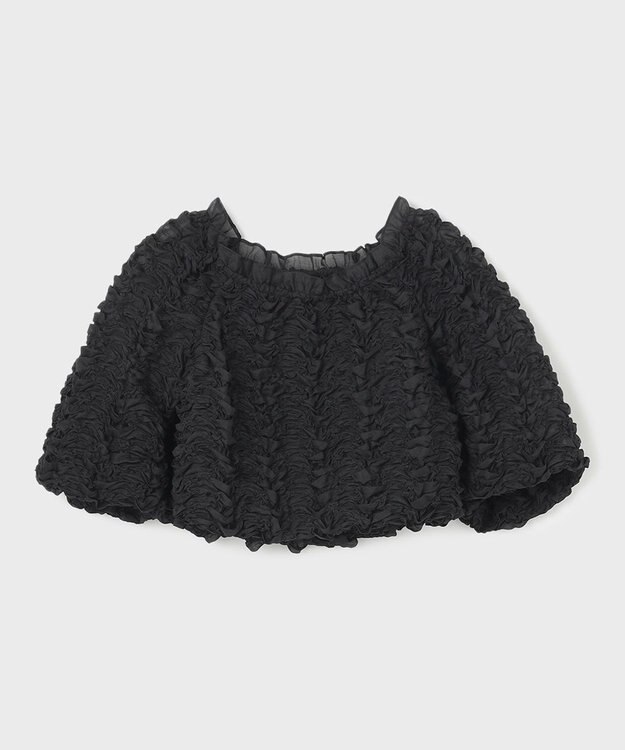 GRACE CONTINENTAL シャーリングトップ ブラック