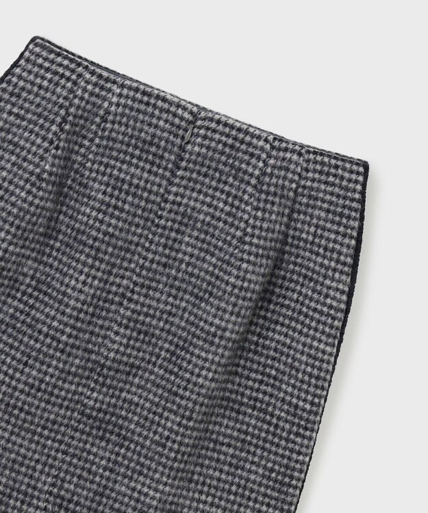 GRACE CONTINENTAL シャギーチェックミニスカート グレー