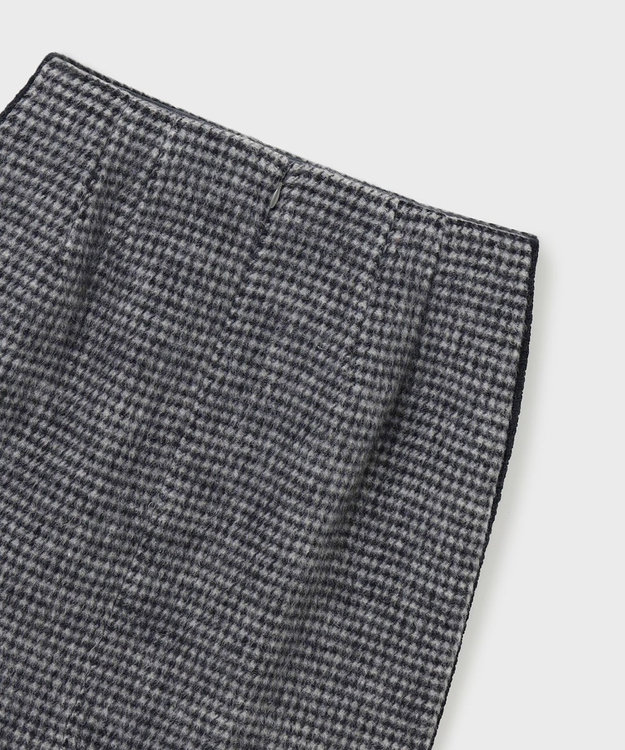 GRACE CONTINENTAL シャギーチェックミニスカート グレー
