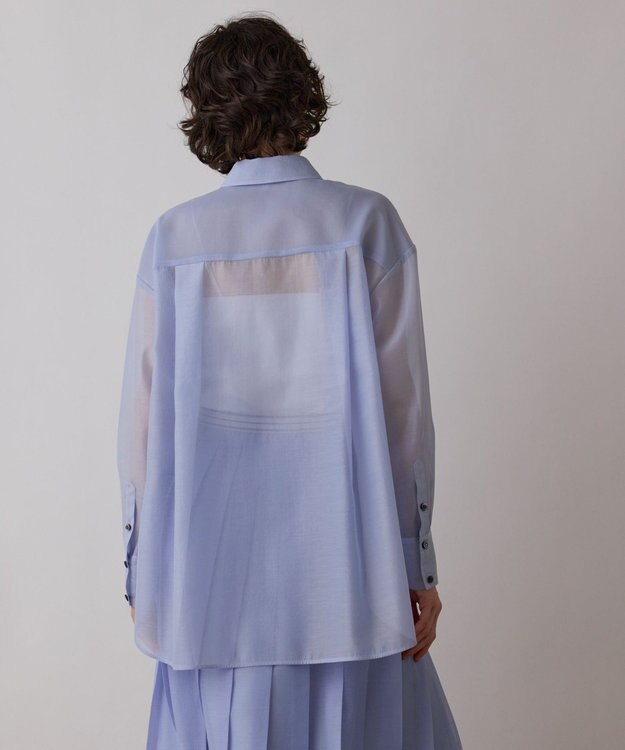 GRACE CONTINENTAL マットシアーシャツ ブルー