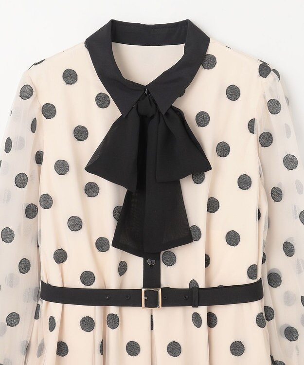 GRACE CONTINENTAL ラメドット刺繍ドレス キナリ