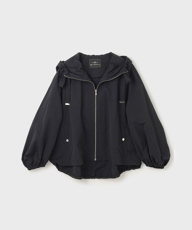 GRACE CONTINENTAL ナイロンバルーンフードジャケット ブラック