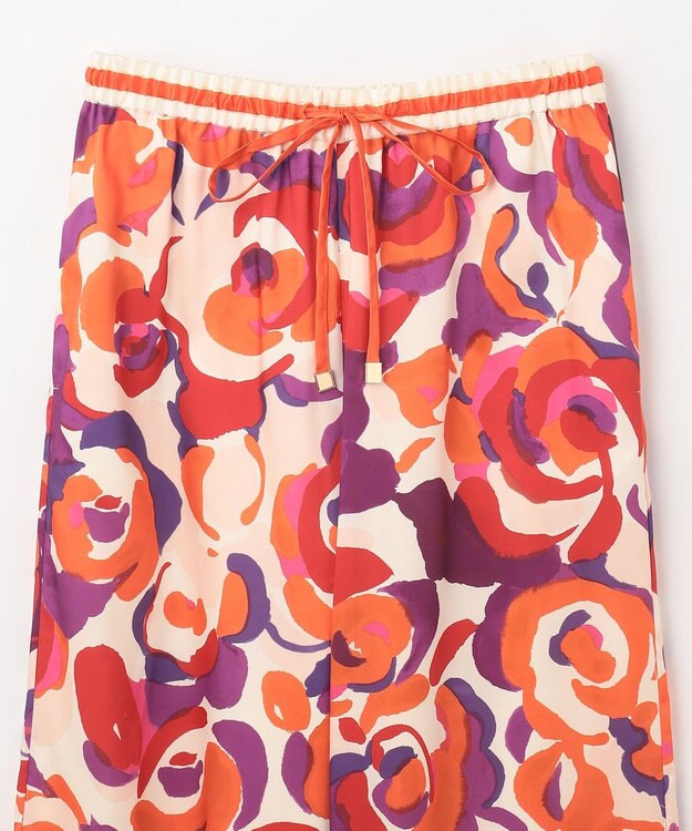 GRACE CONTINENTAL ペイントカラーワイドパンツ オレンジ