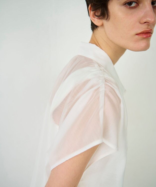 GRACE CONTINENTAL ギャザーシャツ ホワイト