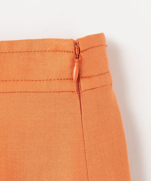 GRACE CONTINENTAL リネンタッチタックフレアスカート オレンジ