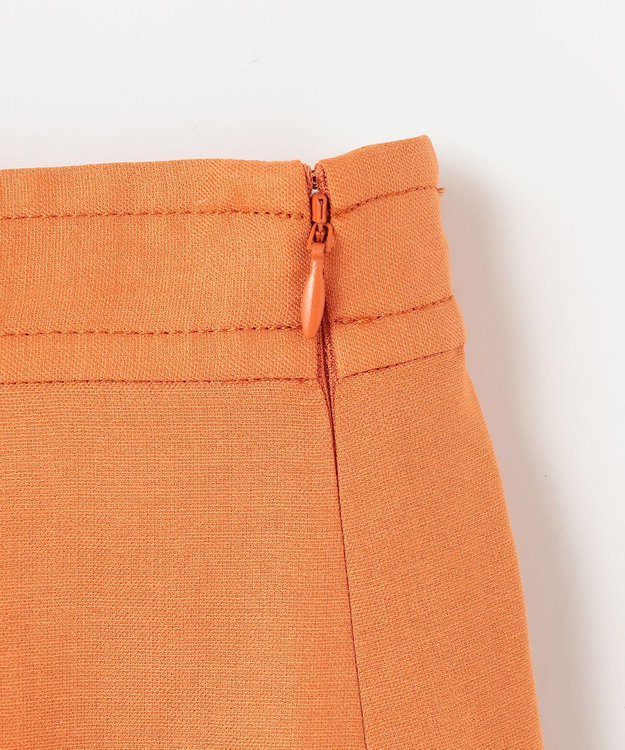 GRACE CONTINENTAL リネンタッチタックフレアスカート オレンジ