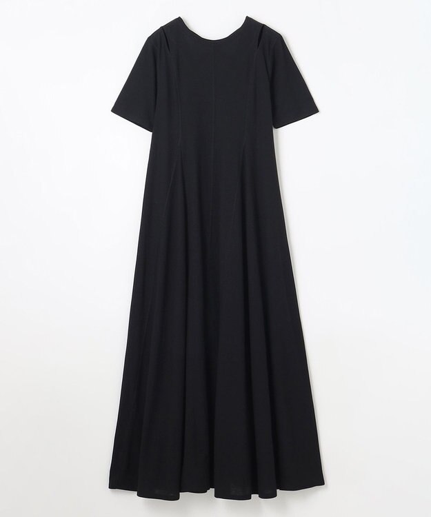 【GRACE CONTINENTAL 】シルクジョーゼットフレアーワンピース 黒 ジョーゼットカットワークワンピース / GRACE CONTINENTAL