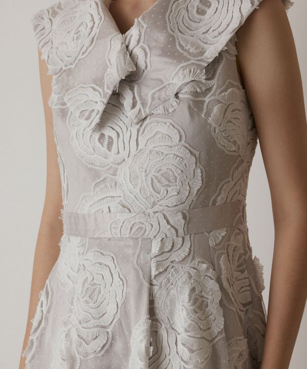 GRACE CONTINENTAL ローズ刺繍ワンピース ホワイト