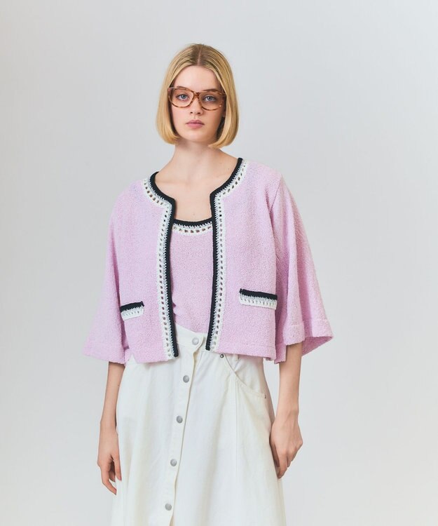 GRACE CONTINENTAL ツイーディーニットキャミ ピンク