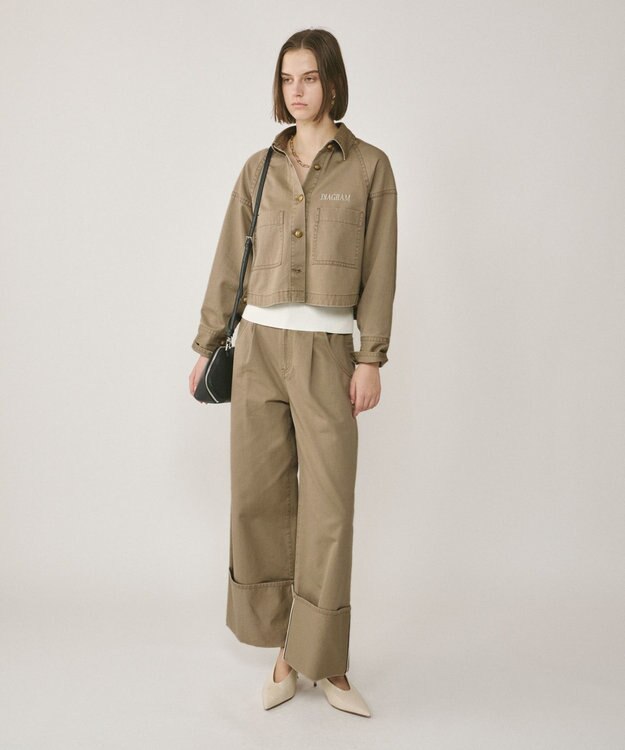 GRACE CONTINENTAL ラグランショートシャツジャケット カーキ