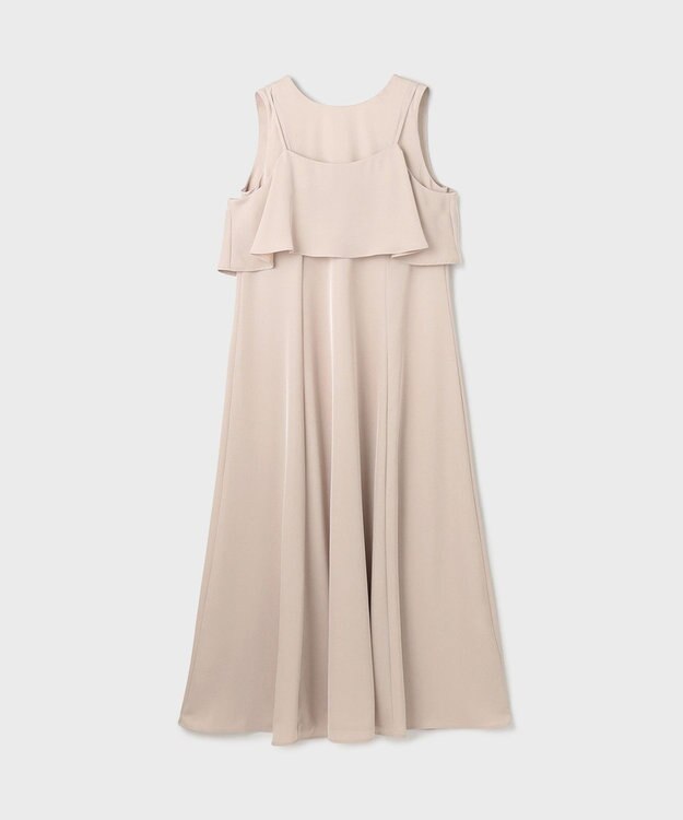 GRACE CONTINENTAL サテンレイヤードワンピース ベージュ