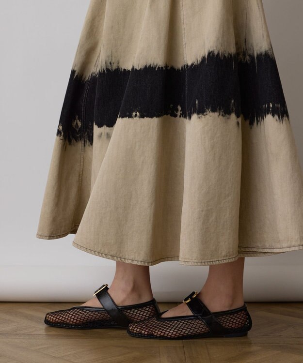 GRACE CONTINENTAL デニム切替サーキュラーワンピース ベージュ