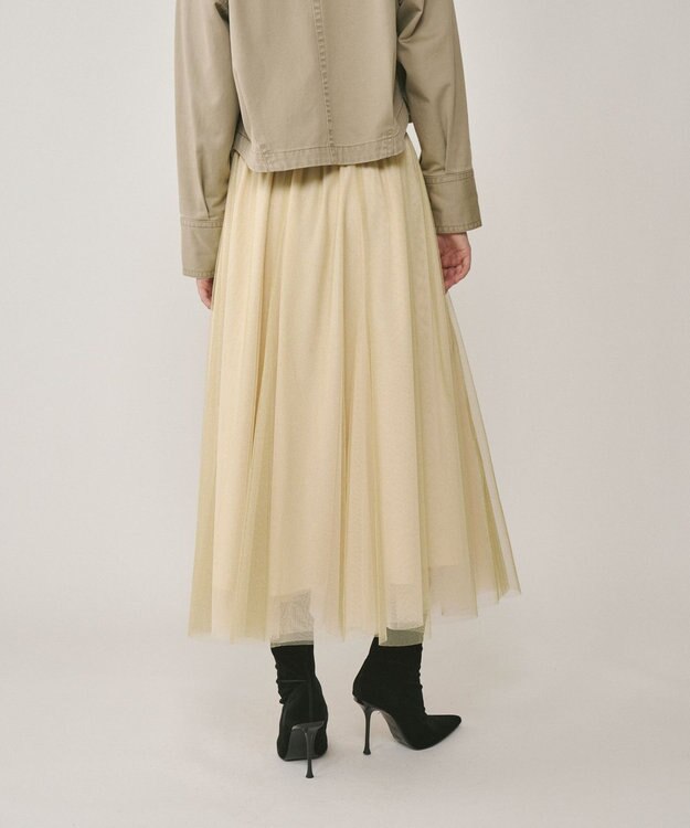 GRACE CONTINENTAL ラメチュールスカート ゴールド