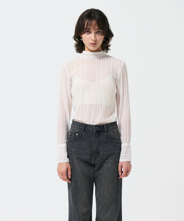 GRACE CONTINENTAL ストレッチレーストップ ホワイト