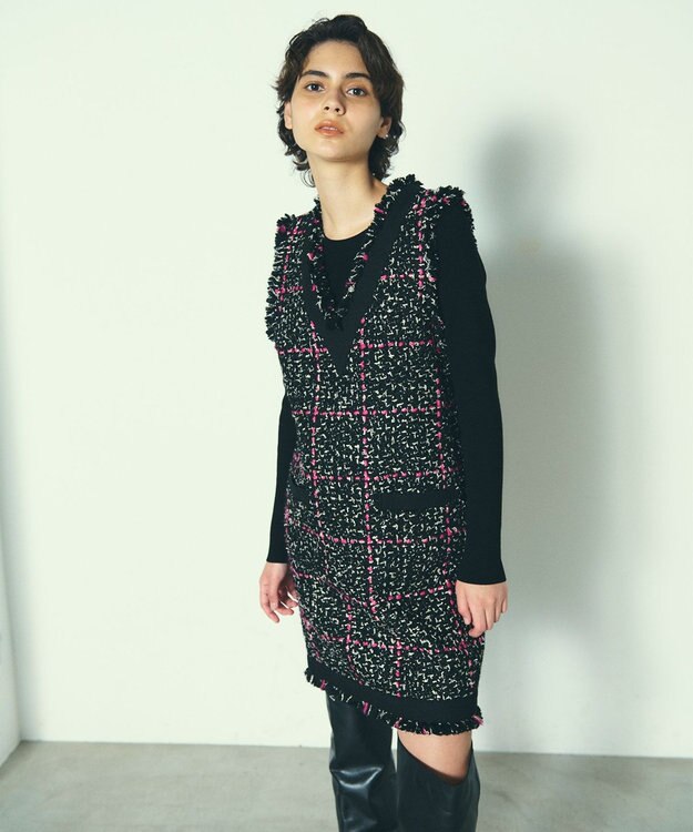 ラメツイードフリンジワンピース / GRACE CONTINENTAL | GRACE ラメツイードフリンジワンピース / GRACE CONTINENTAL | GRACE