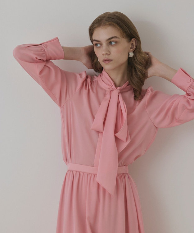 GRACE CONTINENTAL トリアセボウタイブラウス ピンク