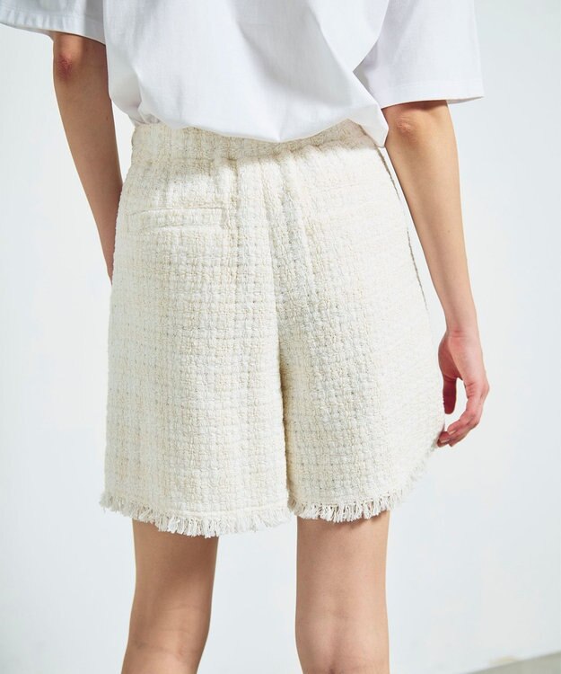 GRACE CONTINENTAL ツイードボックスタックショートパンツ キナリ