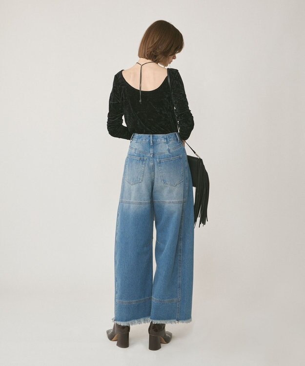 GRACE CONTINENTAL クラッシュベロアカットトップ ブラック